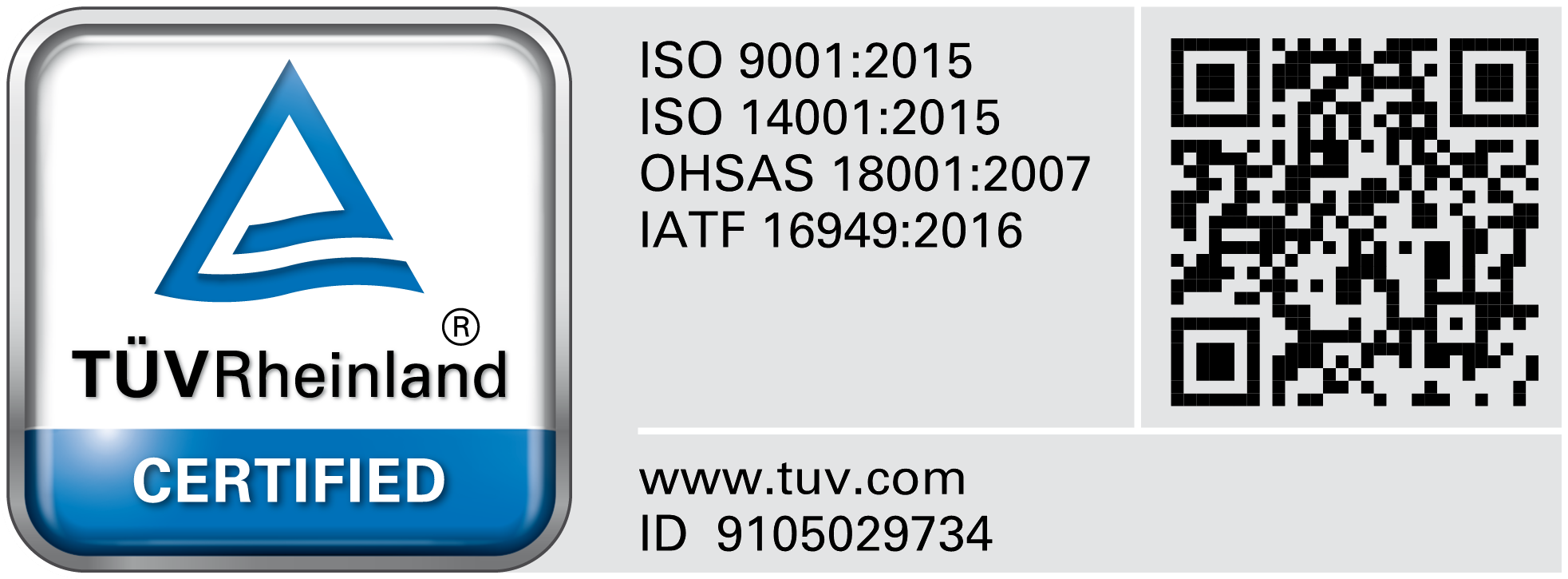 OHSAS 18001:1999 - Certificate Registration No : 01 113 05 3505